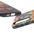 Faux Stained Glass Wildflower Phone Case: Boho Mosaic Floral Design