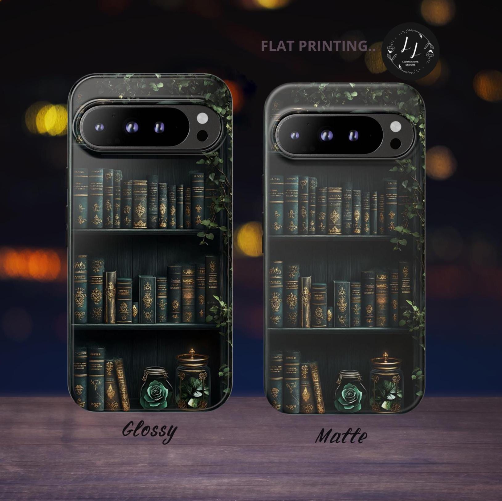 Floral Book Phone Case: Green Botanical Cover for iPhone, Galaxy, Pixel