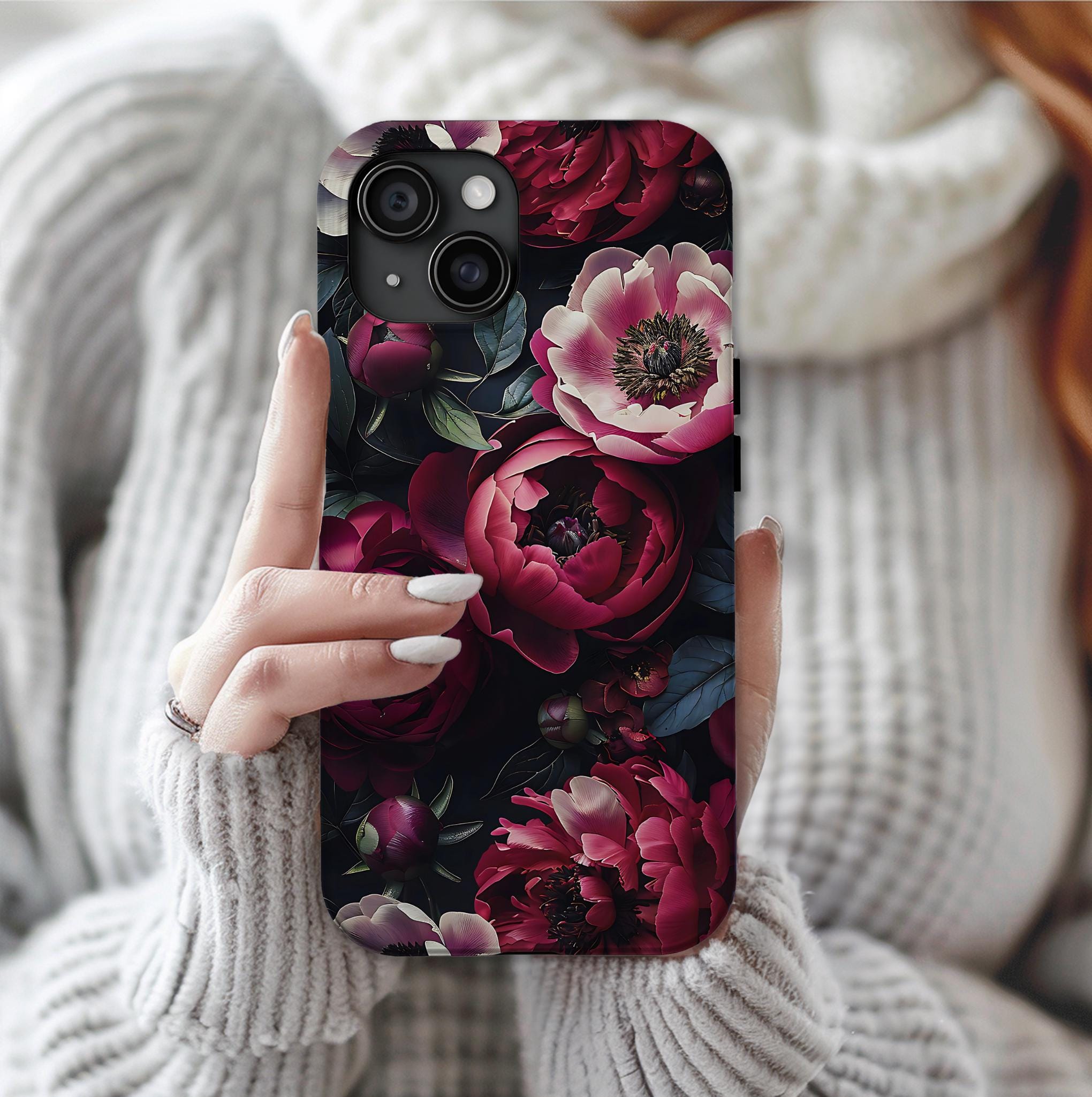 Dark Academia Floral Phone Case: Victorian Gothic Design