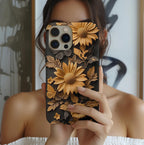 Boho Sunflower Phone Case: Floral Foliage Design