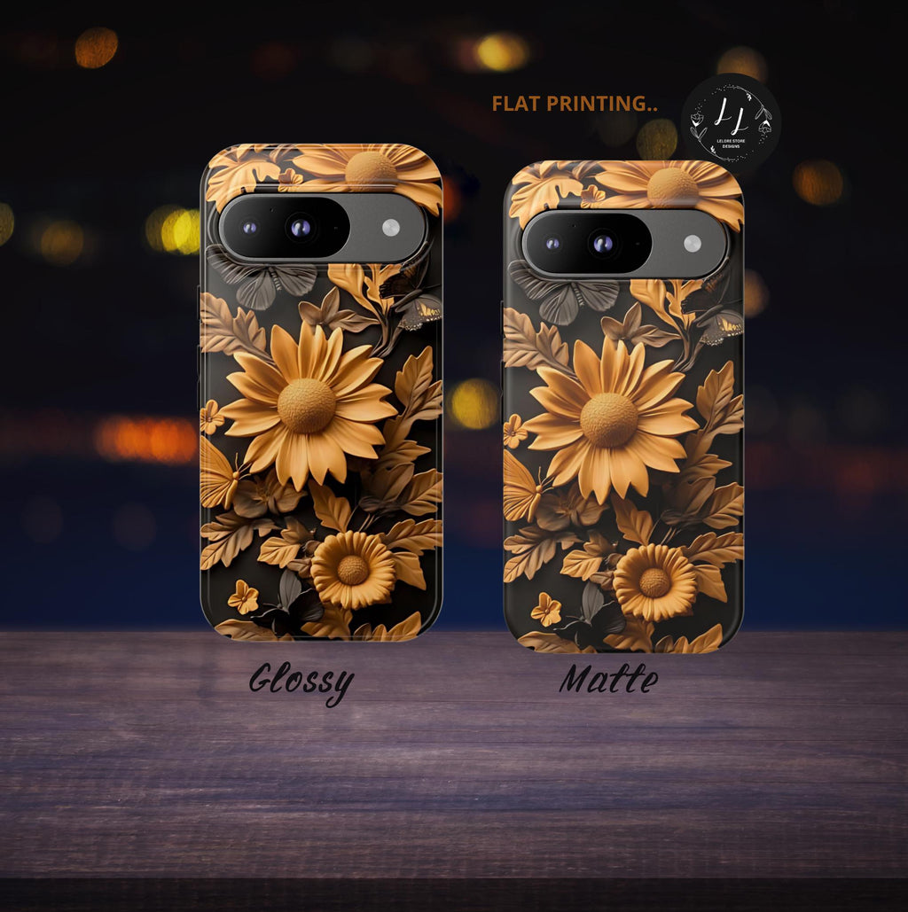 Boho Sunflower Phone Case: Floral Foliage Design