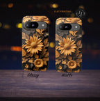 Boho Sunflower Phone Case: Floral Foliage Design