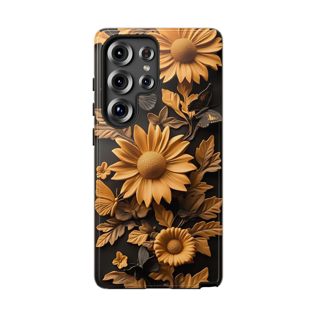 Boho Sunflower Phone Case: Floral Foliage Design