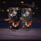 Dark Floral Bookshelf Phone Case: Book Lover Gift