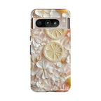 Lemon Floral Aesthetic Phone Case, Cool Phone Case, iPhone 16 15, Galaxy S25, Pixel 9 Pro Case, Cute Summer Design, Tough Protective Cover