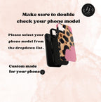 Leopard Print Phone Case: Pink Heart, Fashionable Design