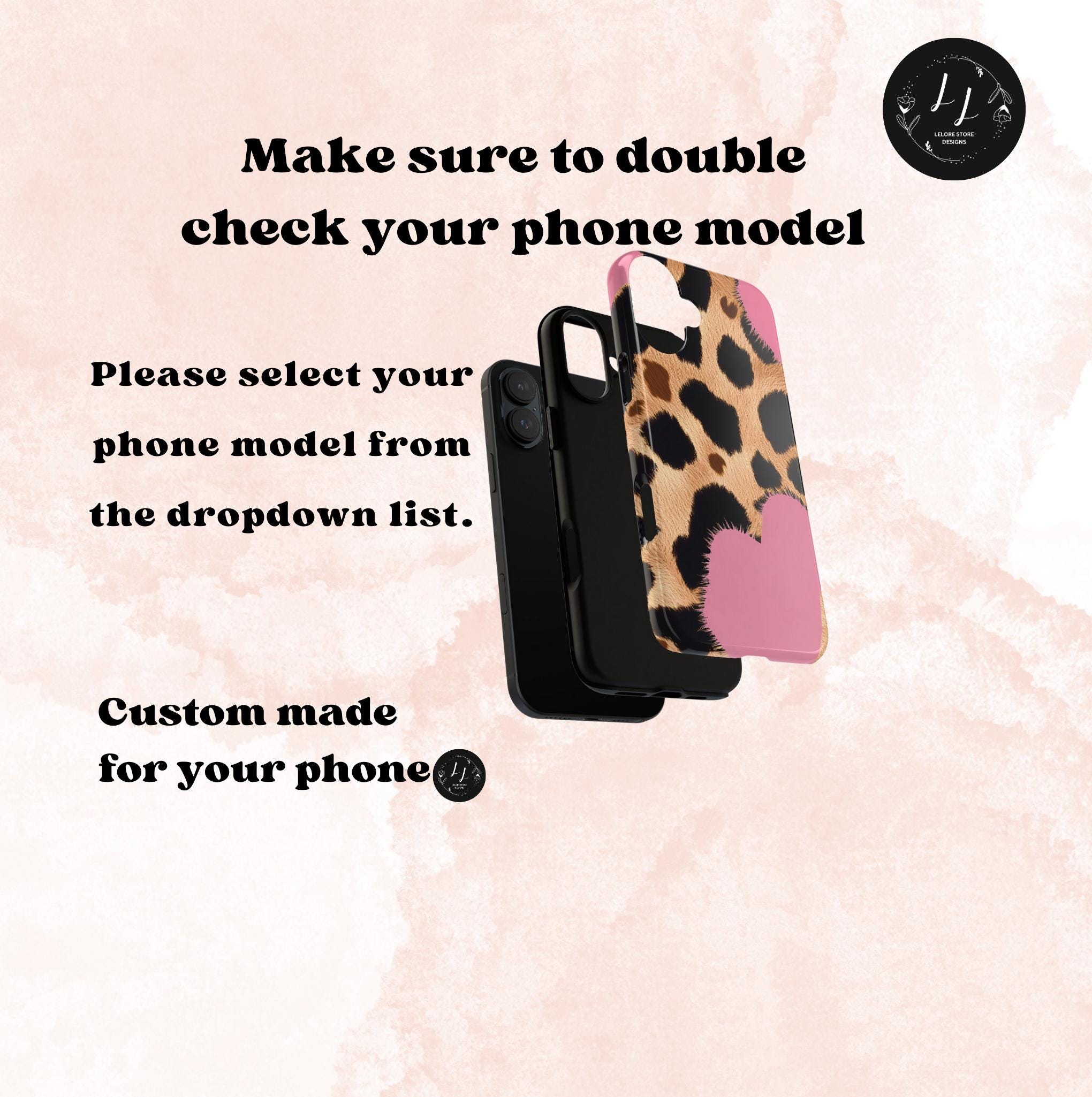 Leopard Print Phone Case: Pink Heart, Fashionable Design