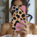 Leopard Print Phone Case: Pink Heart, Fashionable Design