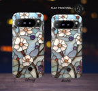 Floral Faux Stained Glass Phone Case: Romantic Wildflowers