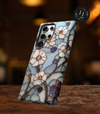 Floral Faux Stained Glass Phone Case: Romantic Wildflowers