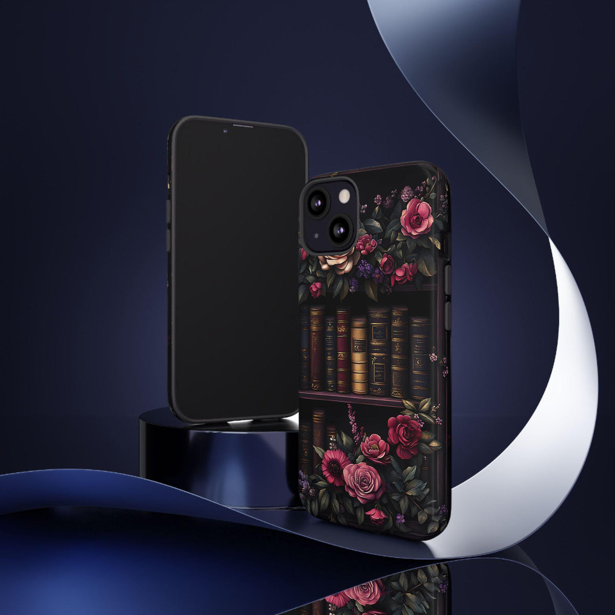 Floral Gothic Book Phone Case: Garden Purple Floral Cover, Bookworm Gift, iPhone, Galaxy, Pixel