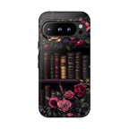 Floral Gothic Book Phone Case: Garden Purple Floral Cover, Bookworm Gift, iPhone, Galaxy, Pixel