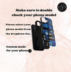 Faux Stained Glass Bookshelf Phone Case: Blue Reading Theme Bookish Book Lovers,
