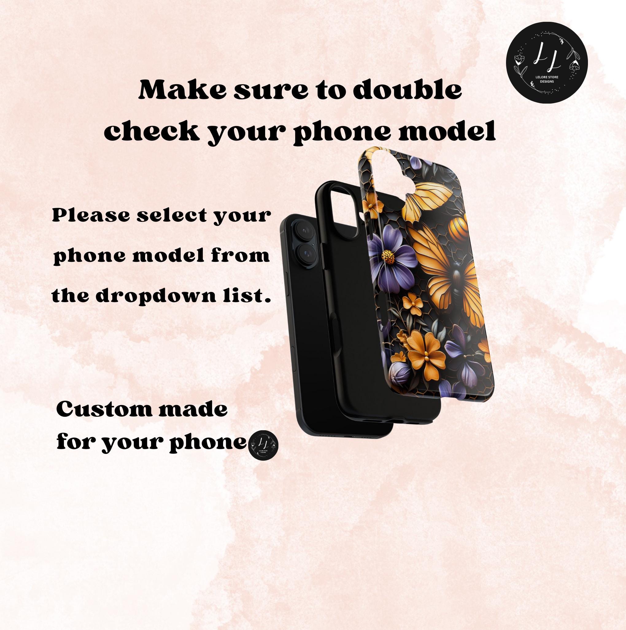 Honeybee Butterfly Floral Phone Case: Nature Mosaic Design