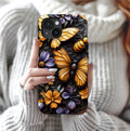 Honeybee Butterfly Floral Phone Case: Nature Mosaic Design