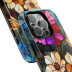 Floral Faux Stained Glass Tough Phone Case: Botanical Design