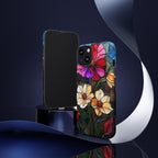 Floral Faux Stained Glass Tough Phone Case: Botanical Design