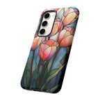 Tulip Phone Case: Faux Stained Glass Floral Design