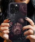 Dark Rose Gothic Phone Case: Purple Floral Victorian Style