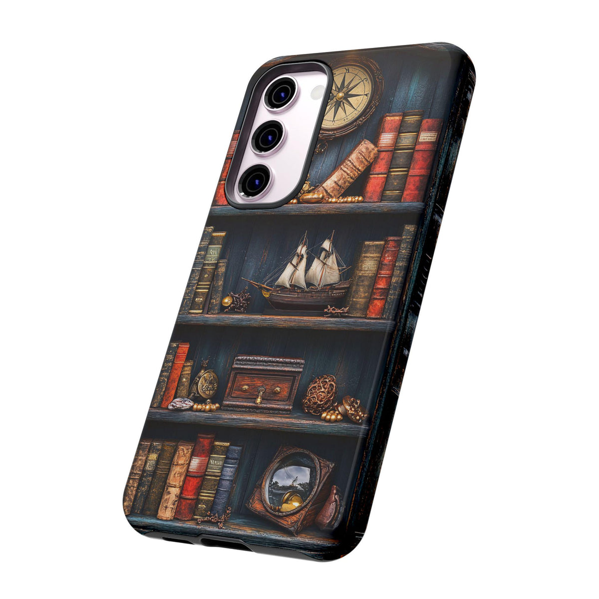 Nautical Bookshelf Phone Case: Pirate Book Lover Gift, Fantasy Bookish Lover, Vintage  Cover