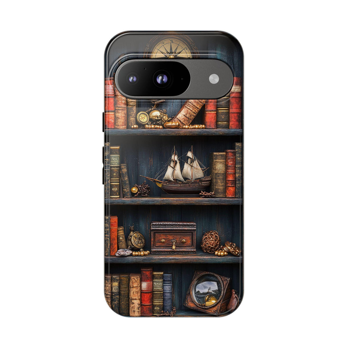 Nautical Bookshelf Phone Case: Pirate Book Lover Gift, Fantasy Bookish Lover, Vintage  Cover