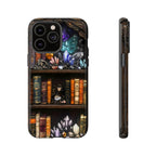 Celestial Bookshelf Phone Case, Mystical Library, Crystal Gems iPhone Galaxy Pixel Covers Book Lover