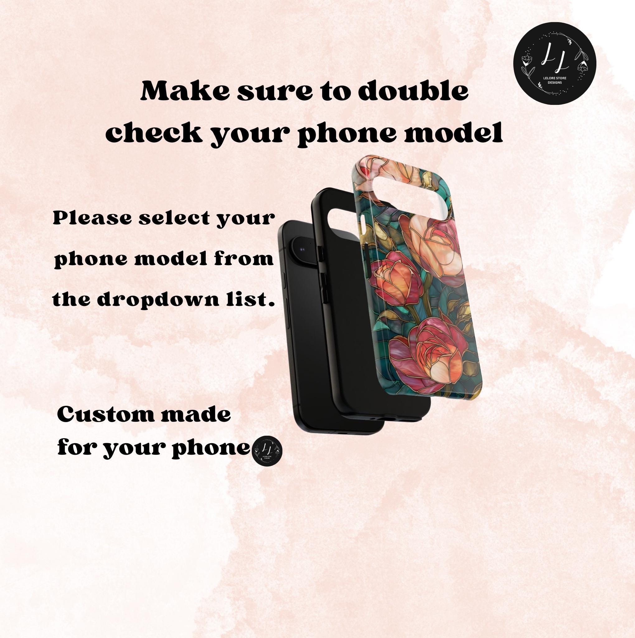 Boho Floral Mosaic Phone Case: Faux Stained Glass Botanical Design