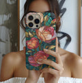 Boho Floral Mosaic Phone Case: Faux Stained Glass Botanical Design