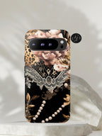 Leopard Print Phone Case: Chic Floral Lace Cover Design, iPhone, Galaxy, Pixel