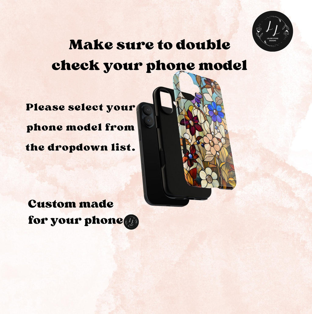 Floral Faux Stained Glass Phone Case: Wildflower Mosaic