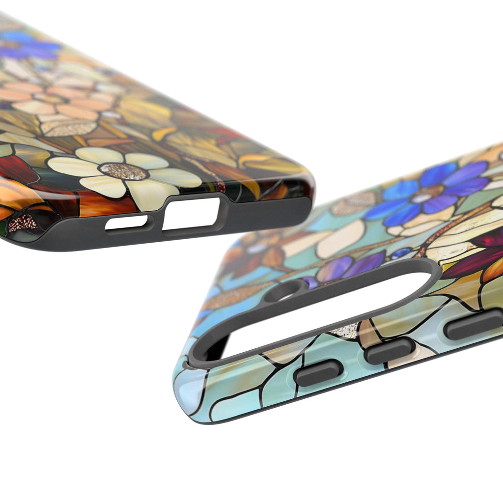 Floral Faux Stained Glass Phone Case: Wildflower Mosaic