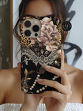 Leopard Animal Print Phone Case: Chic Floral Lace Design Cover Gift, iPhone, Galaxy, Pixel
