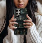 Floral Book Phone Case: Green Botanical Cover for iPhone, Galaxy, Pixel