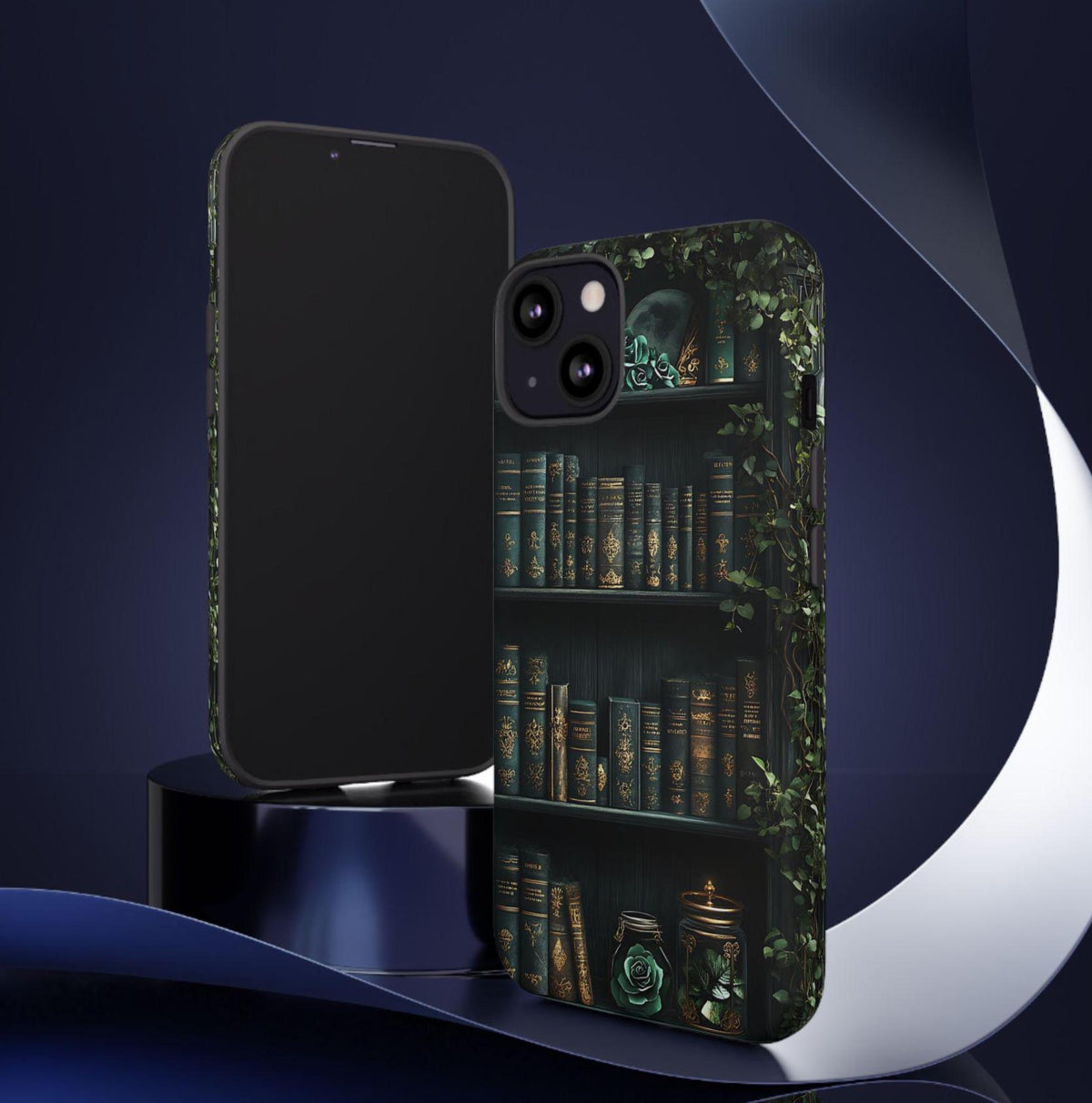 Floral Book Phone Case: Green Botanical Cover for iPhone, Galaxy, Pixel