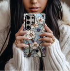 Floral Faux Stained Glass Phone Case: Romantic Wildflowers