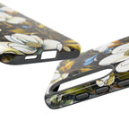 Magnolia Faux Stained Glass Phone Case: Green Floral Botanical Design