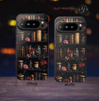 Bookish Bookshelf Phone Case: Dark Academia Librarian Gift