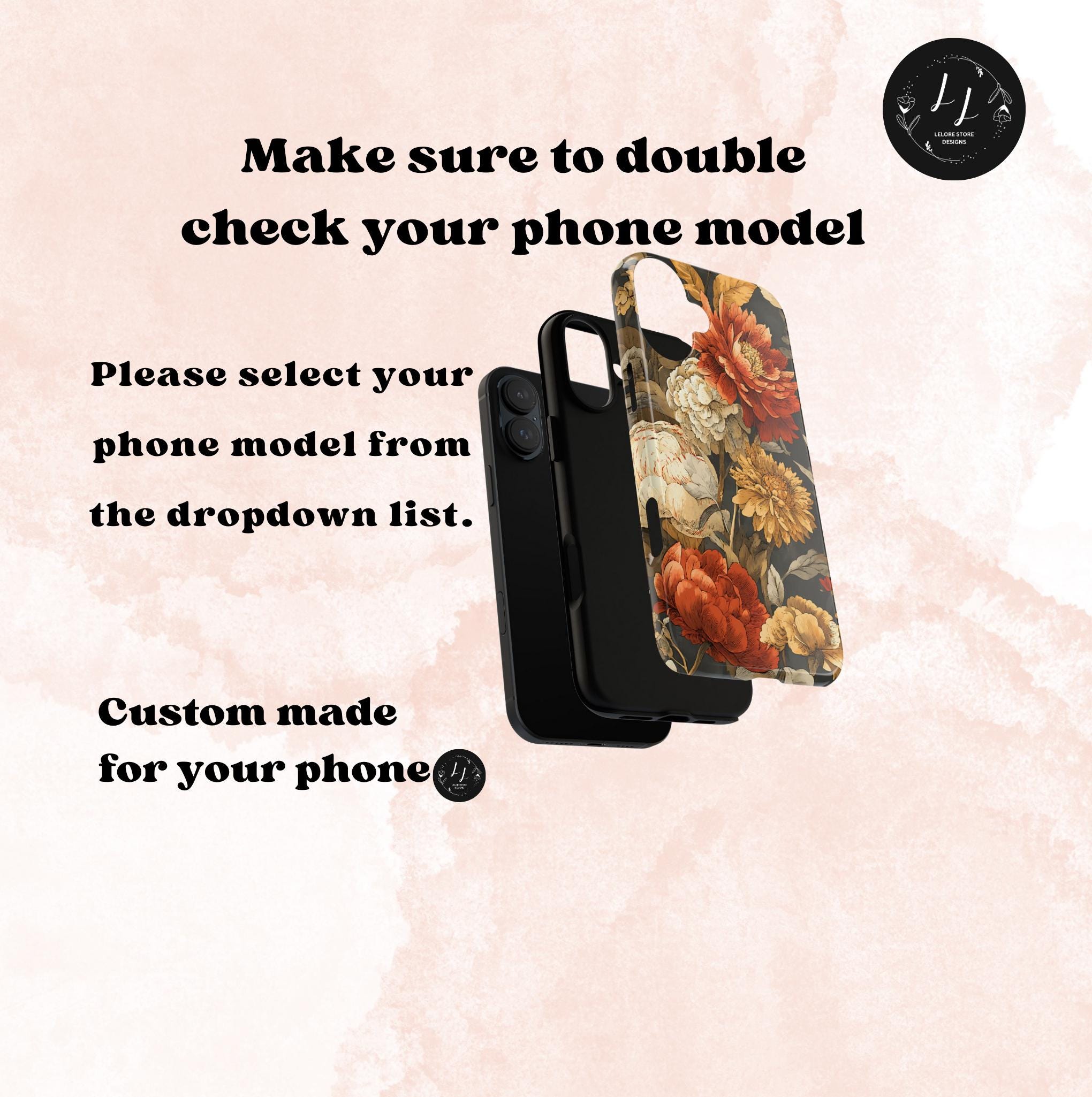 Vintage Floral Boho Phone Case: Orange Botanical Cover