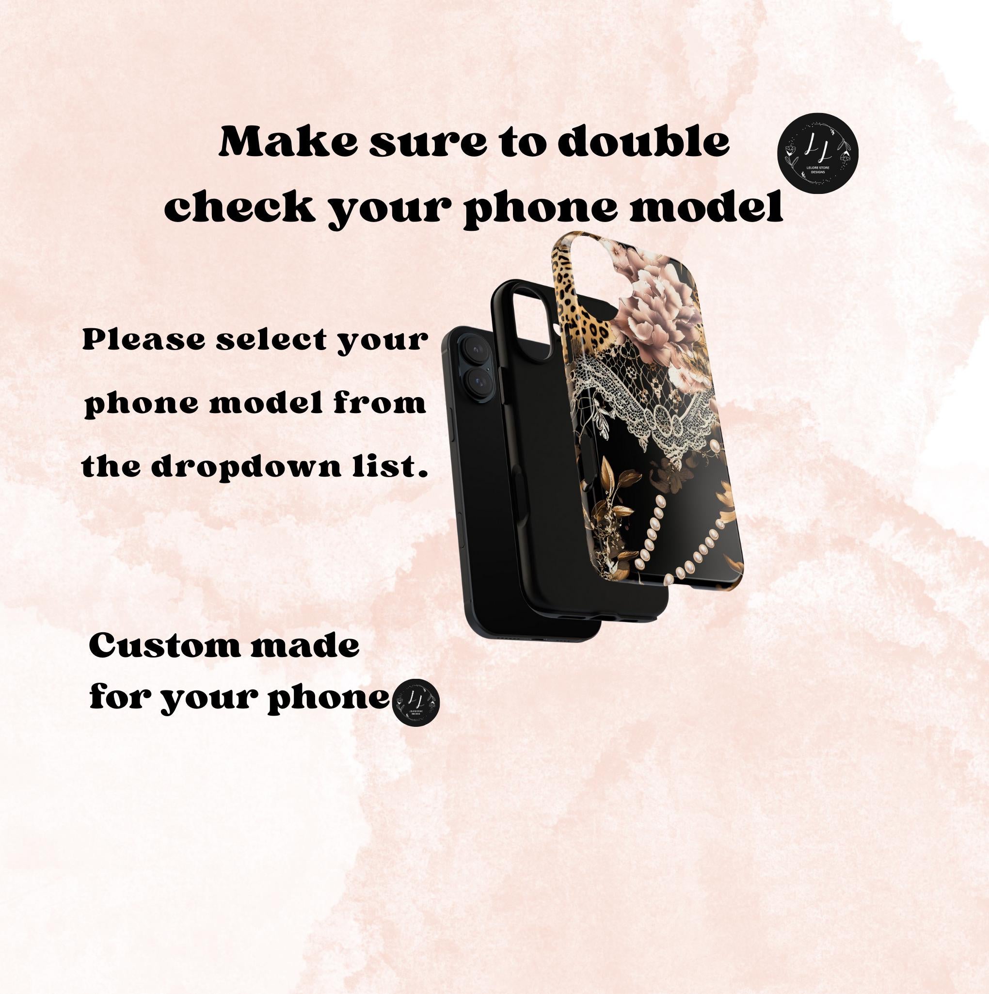 Leopard Print Phone Case: Chic Floral Lace Cover Design, iPhone, Galaxy, Pixel