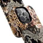 Leopard Print Phone Case: Chic Floral Lace Cover Design, iPhone, Galaxy, Pixel