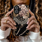 Leopard Print Phone Case: Chic Floral Lace Cover Design, iPhone, Galaxy, Pixel