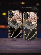 Leopard Animal Print Phone Case: Chic Floral Lace Design Cover Gift, iPhone, Galaxy, Pixel