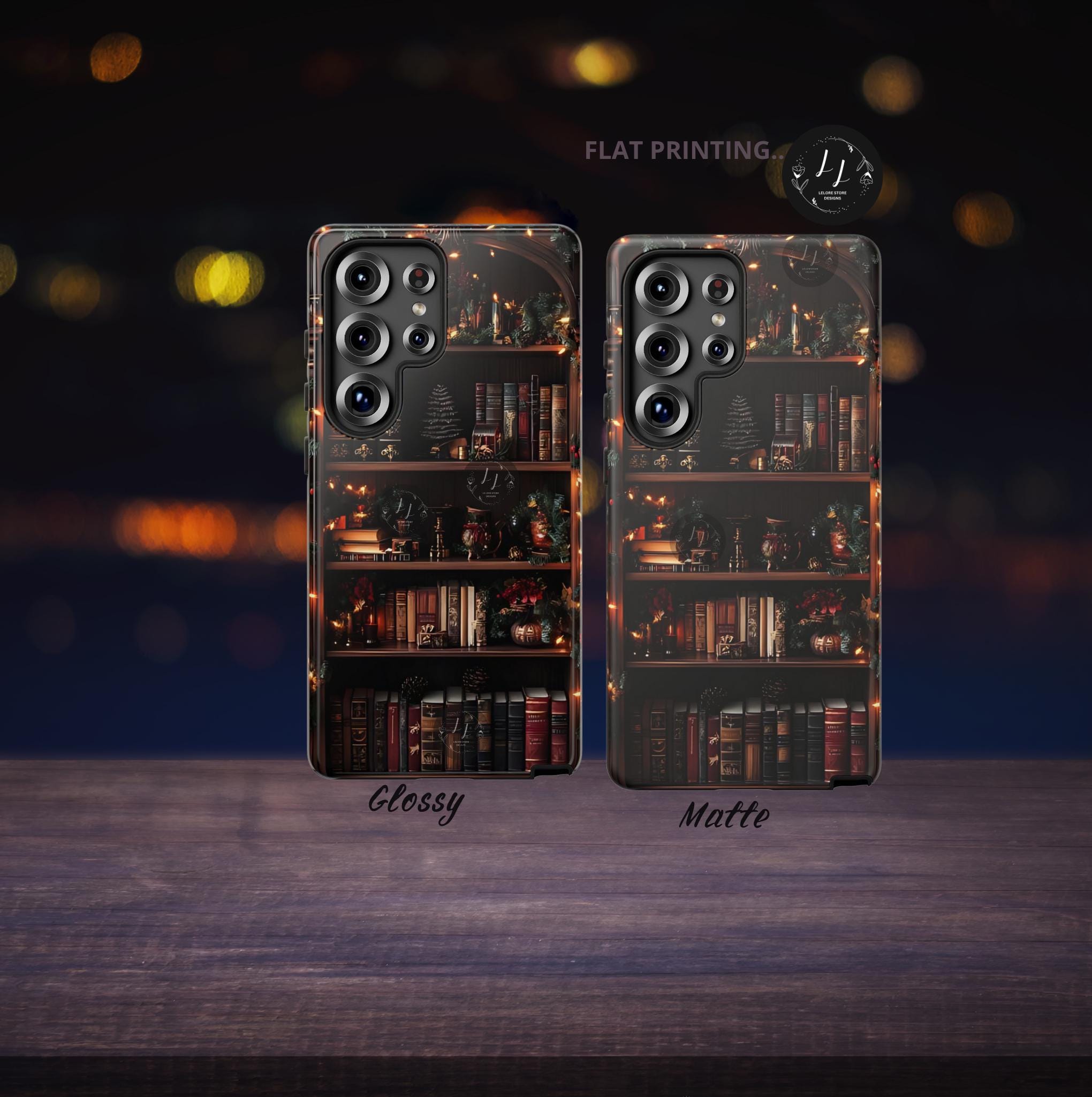 Bookish Christmas Phone Case: Festive Books Design iPhone Galaxy Pixel Cover