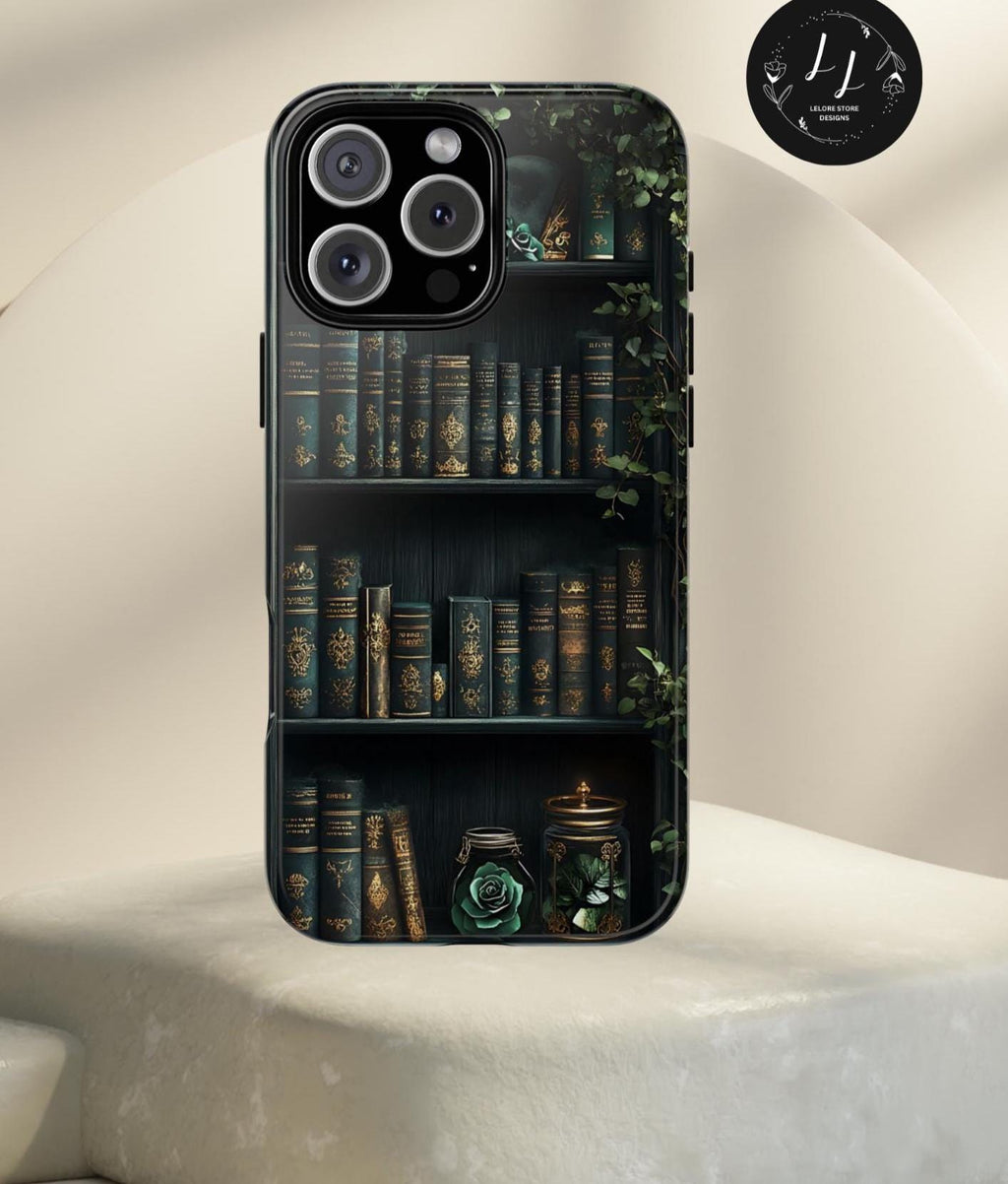Floral Book Phone Case: Green Botanical Cover for iPhone, Galaxy, Pixel