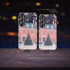 Pink Christmas Tree Phone Case: Boho Holiday iPhone, Galaxy, Pixel