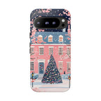 Pink Christmas Tree Phone Case: Boho Holiday iPhone, Galaxy, Pixel