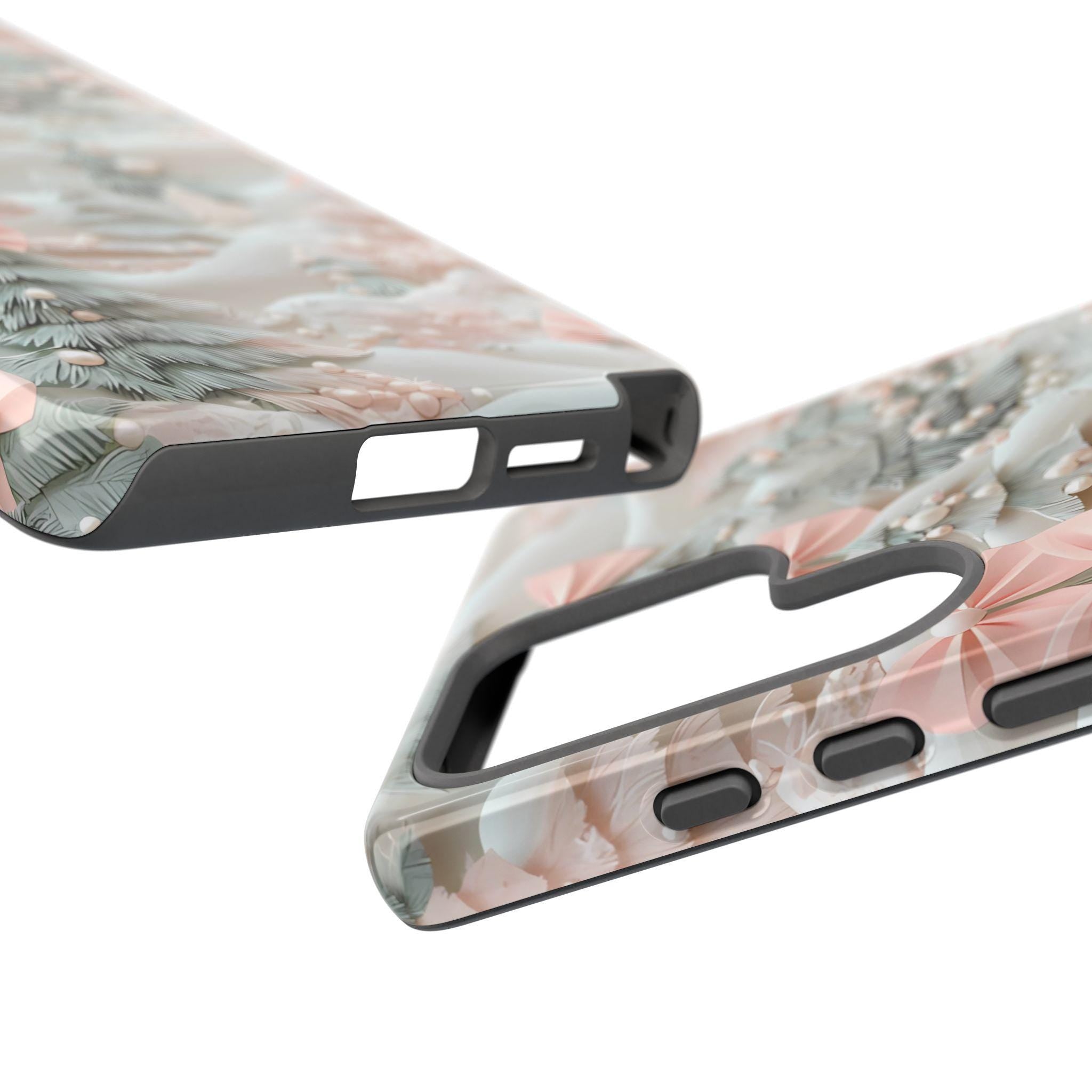 Winter Wonderland Phone Case: Snowy Forest with Pink Bows