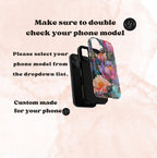 Romantic Floral Aesthetic Faux Stained Glass Phone Case, Coquette Cove Mosaic iPhone 16 15 14 13, Galaxy S25 Ultra case, Pixel 9 pro case