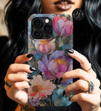 Romantic Floral Aesthetic Faux Stained Glass Phone Case, Coquette Cove Mosaic iPhone 16 15 14 13, Galaxy S25 Ultra case, Pixel 9 pro case