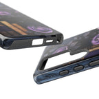 Gothic Bookshelf Phone Case: Purple Floral Book Lover Design